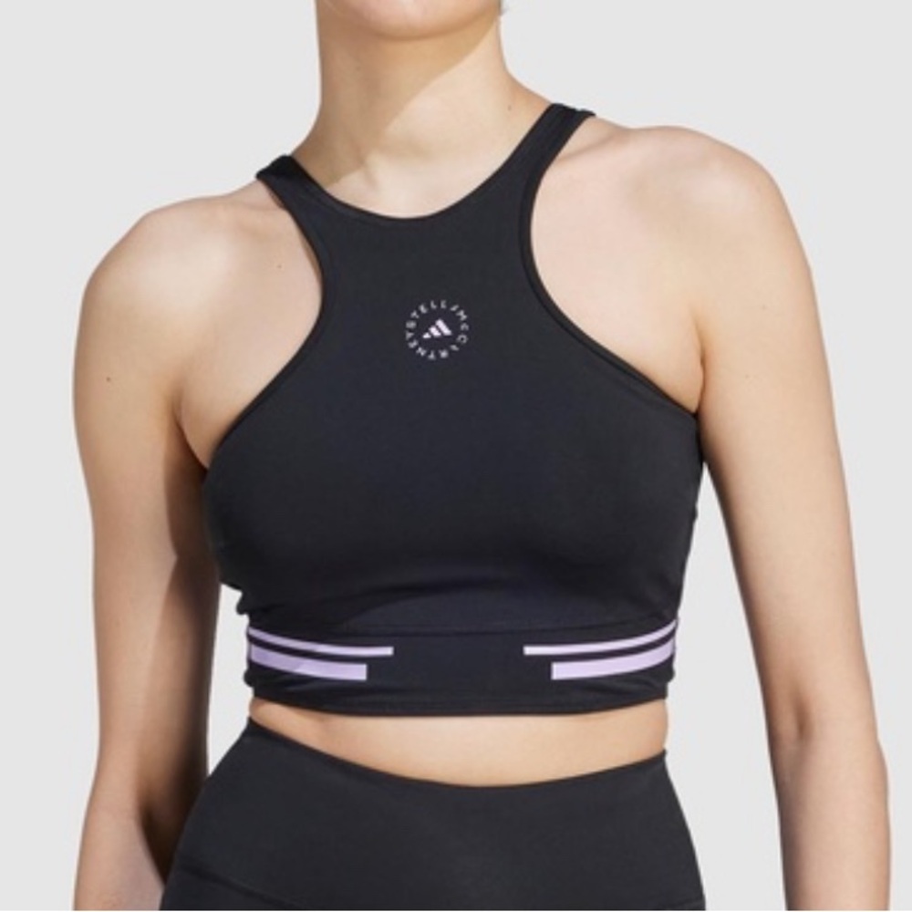 Adidas by Stella McCartney Black and Lavender Sports Bra